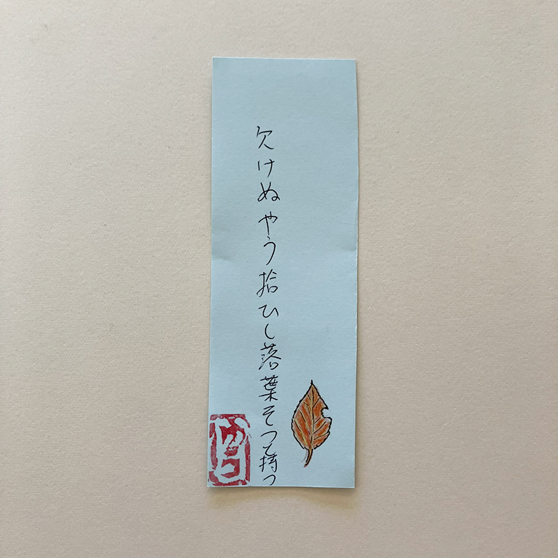 欠けぬやう拾ひし落葉そつと待つ